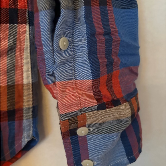 J.Crew Blue Red Plaid Button Down Shirt Boy style size 0 - Picture 4 of 6